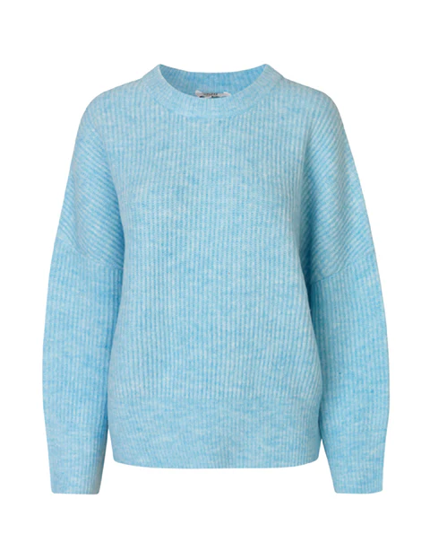 Gillian Knit Sweater - Aqua Light Melange