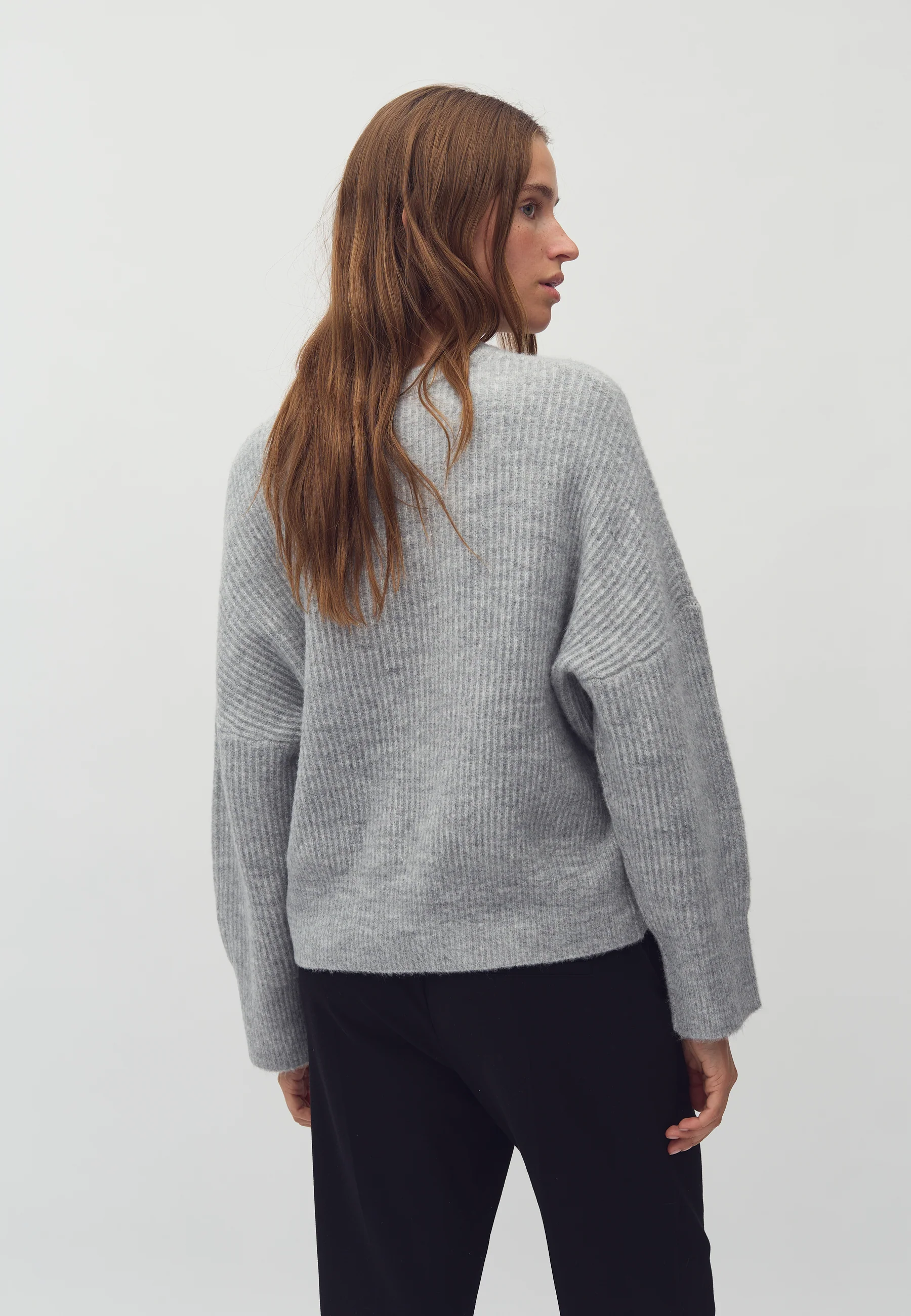 Gillian Knit Sweater - Light Grey Melange - Image 2