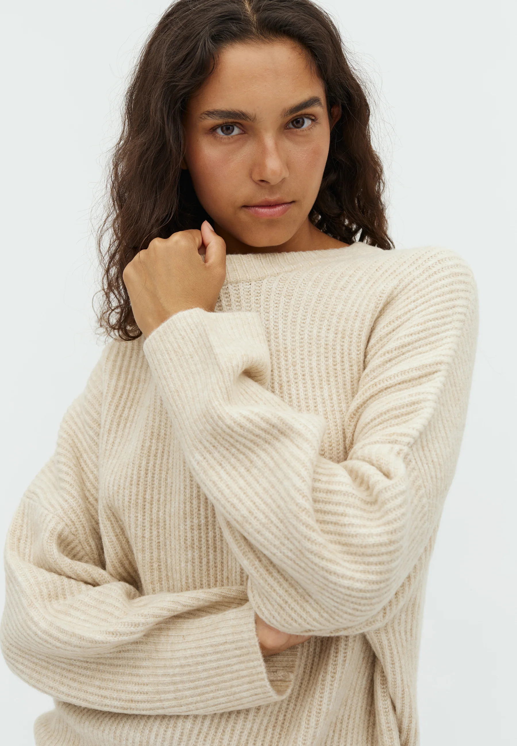 Gillian Knit Sweater - Oyster Melange - Image 2