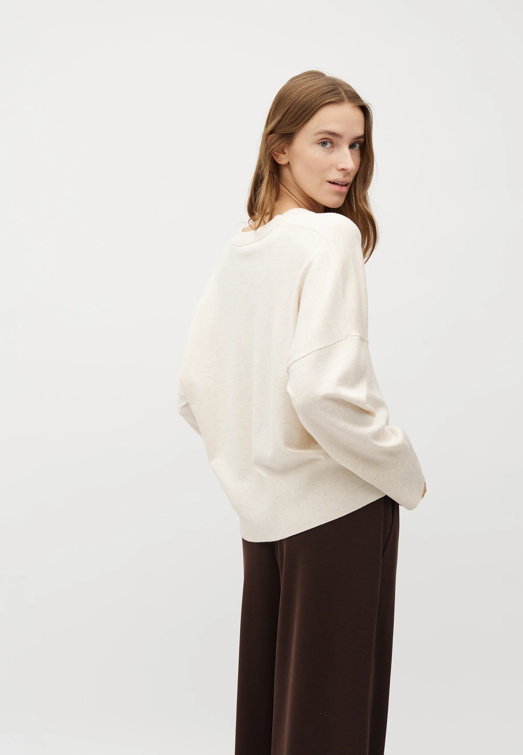 Gillian V-M Knit Pullover - Sugar Melange - Image 3