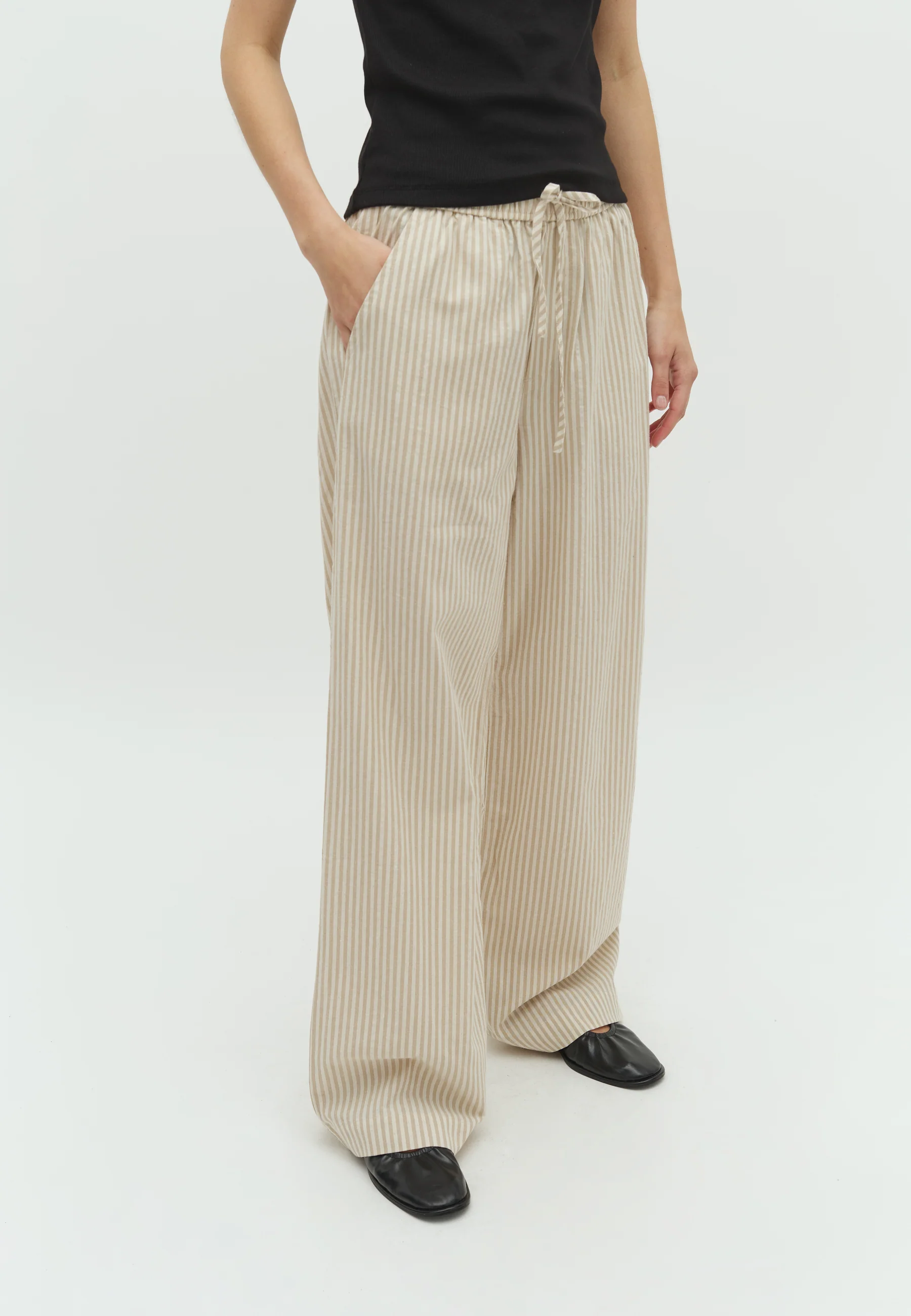 Grasielle-M Trousers - Sugar Sand Stripe - Image 2
