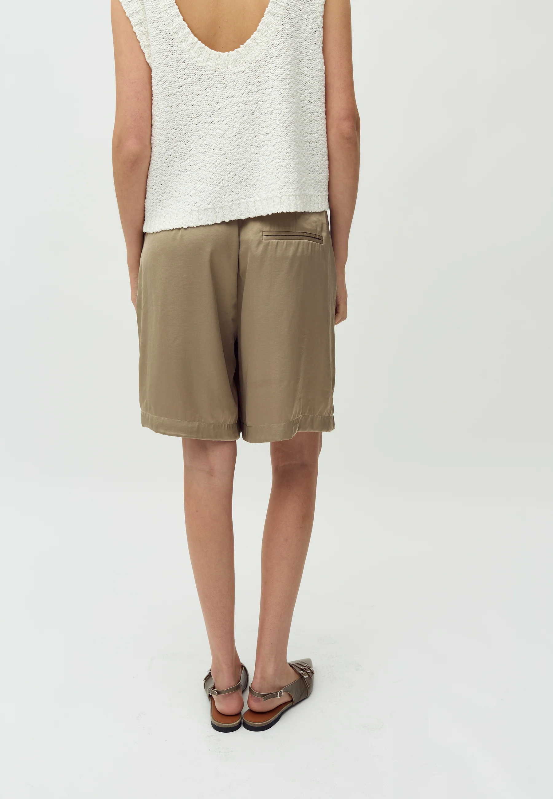 Guri-M Satin Shorts - Sand Grey - Image 4