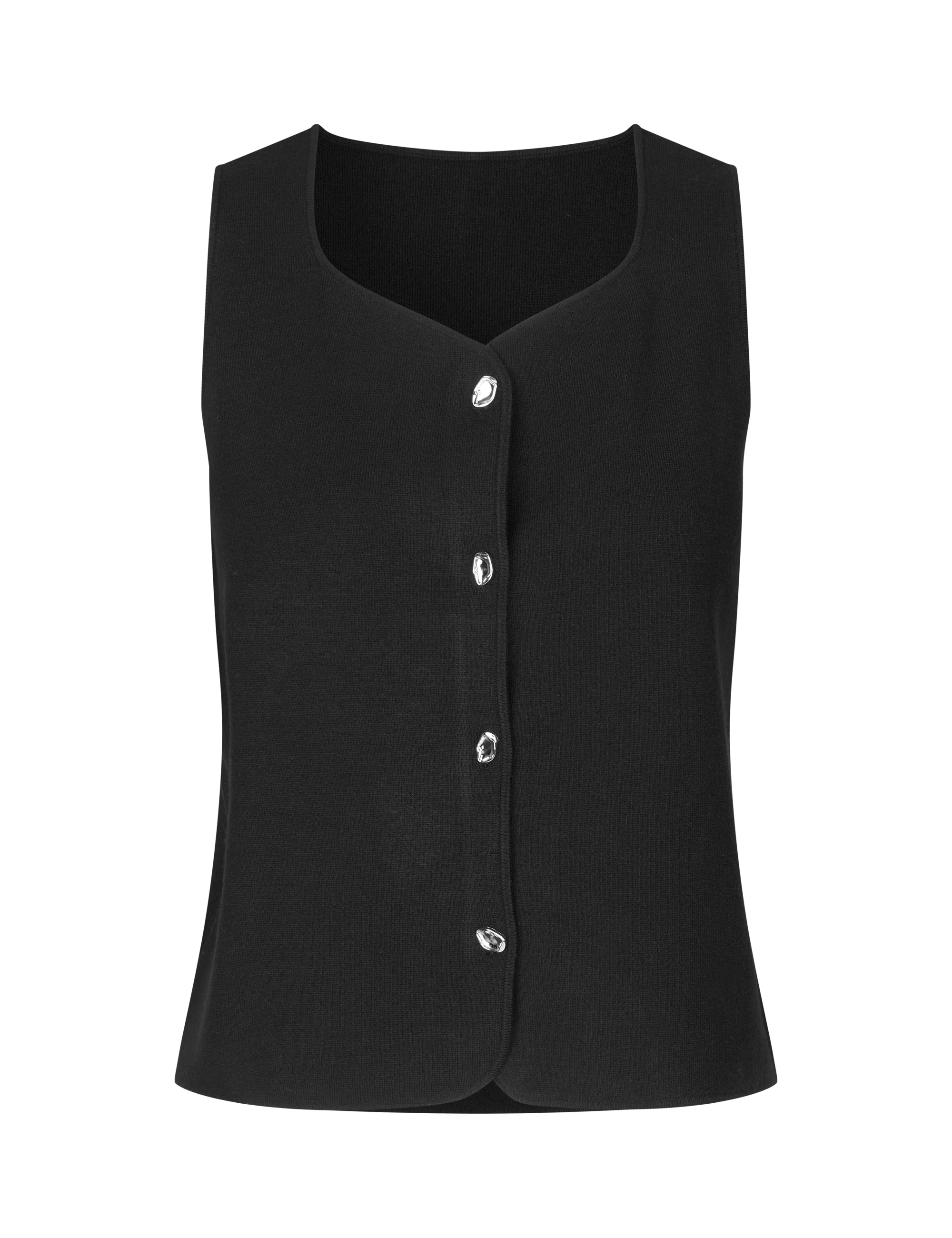 Hearttie-M Knit Vest - Black - Image 5