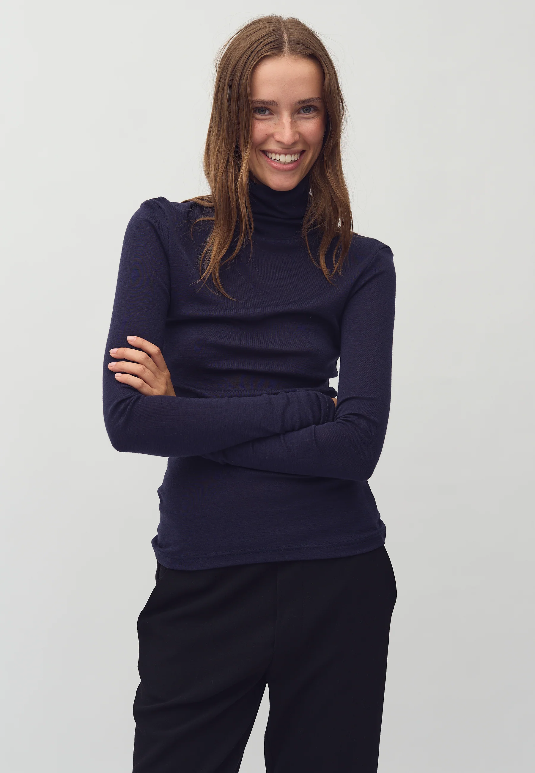 Ina Basic Blouse - Navy Blue