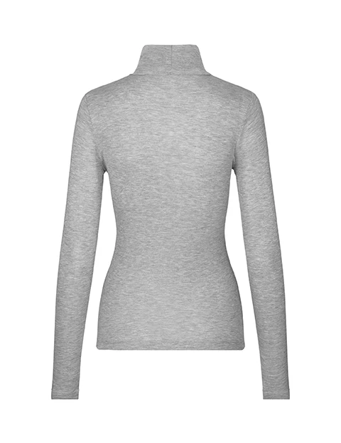 Ina Basic Top - Light Grey Melange - Image 2