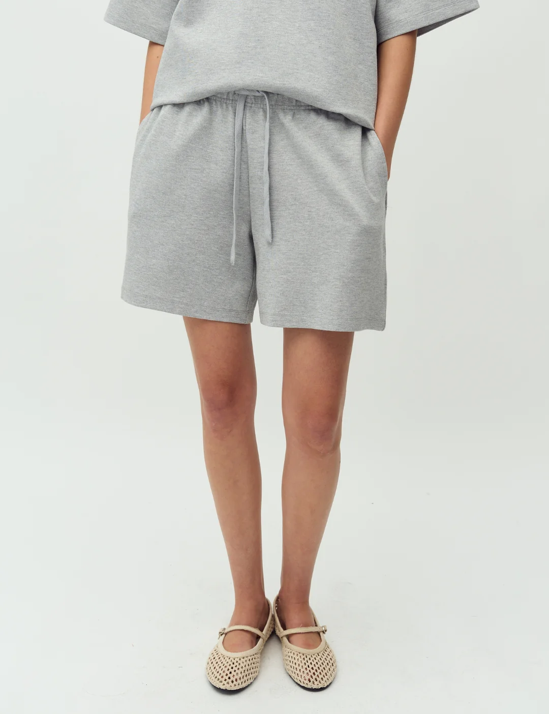 Jaxi-M Shorts - Light Grey Melange - Image 3