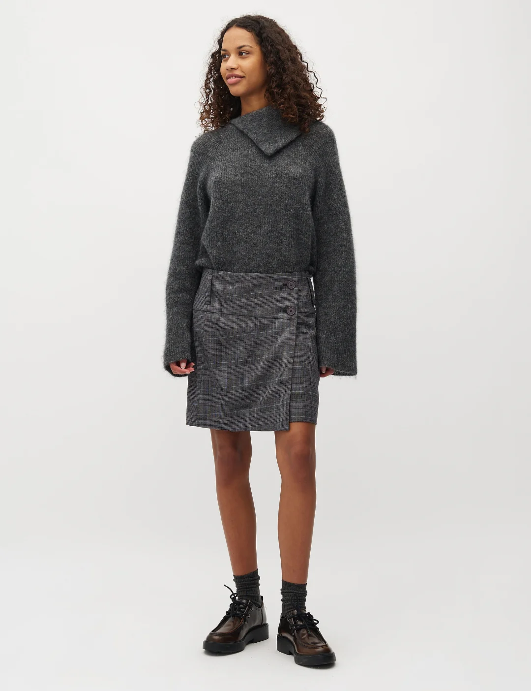 Jeani-M Skirt - Grey Check
