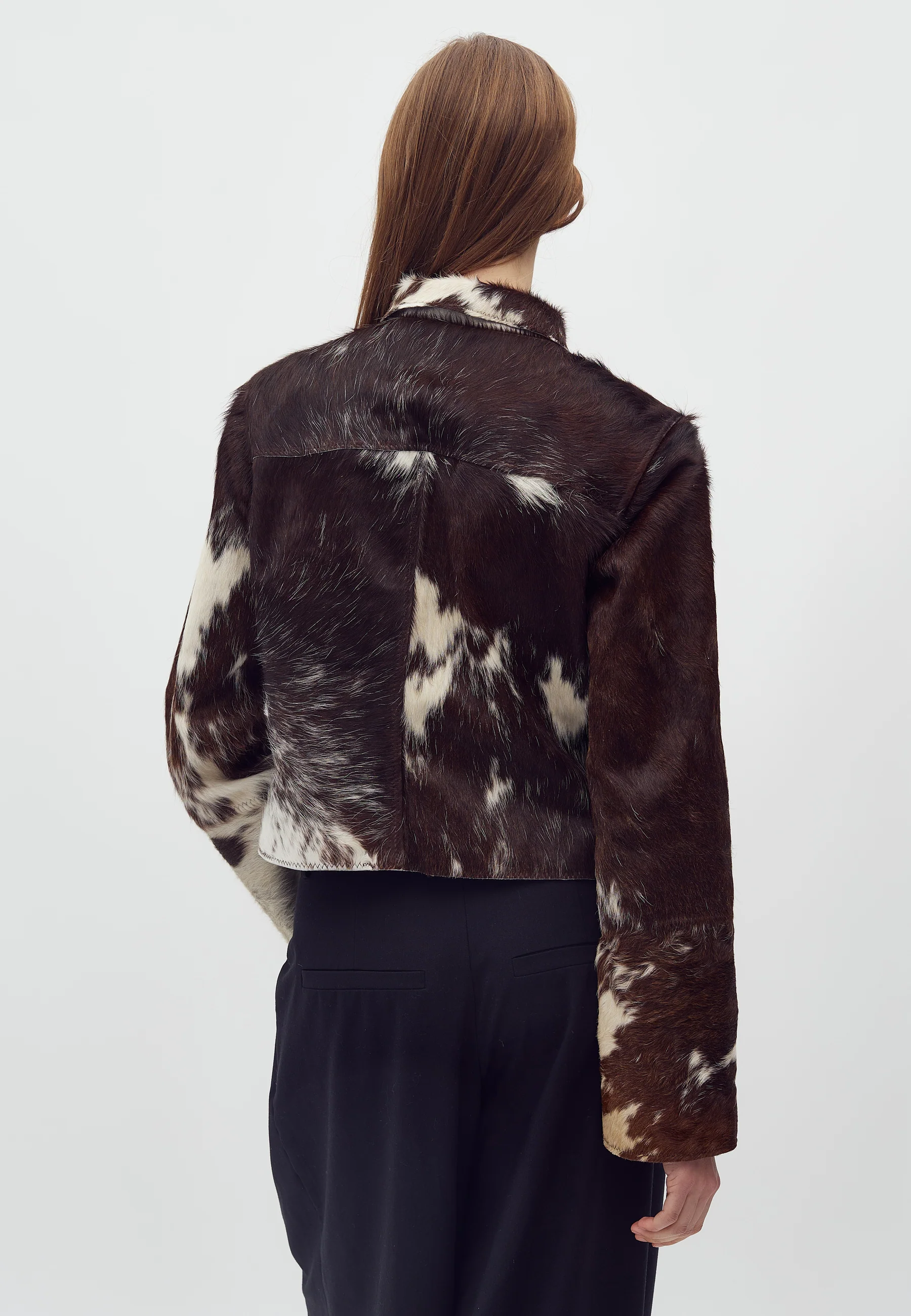 Joline-M Cow Leather Jacket - Brown Cow - Image 4