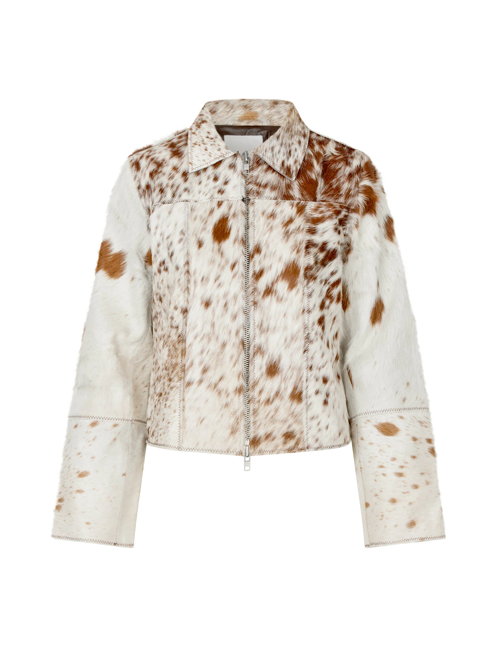 Joline-M Cow Leather Jacket - Brown Cow - Image 6