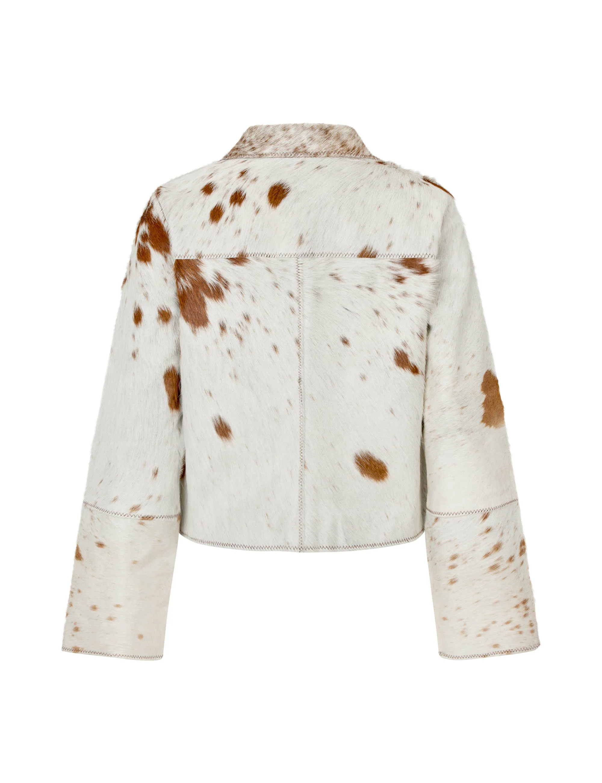 Joline-M Cow Leather Jacket - Brown Cow - Image 7