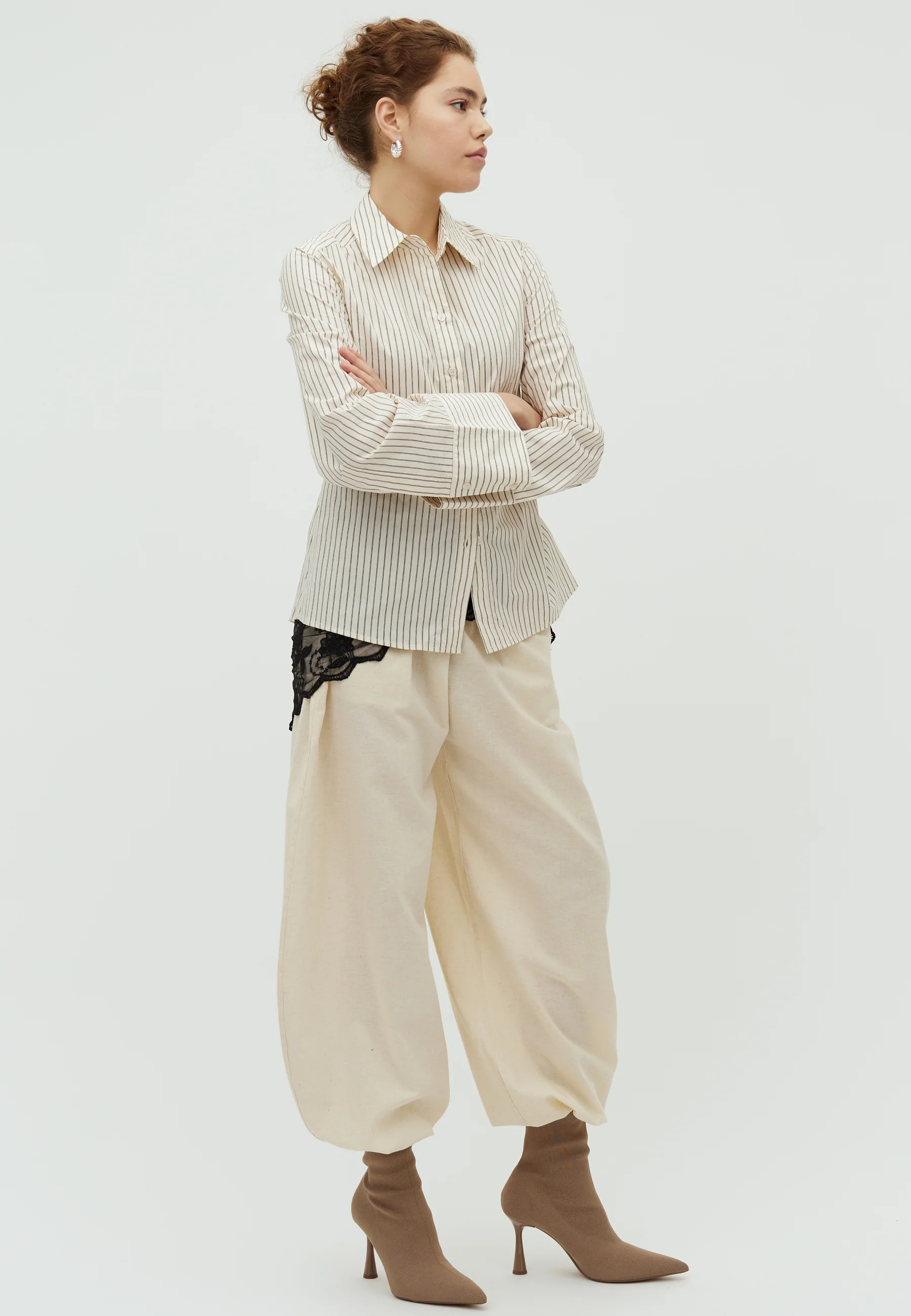 Kaloni-M Shirt - Cremé Black Stripe - Image 4