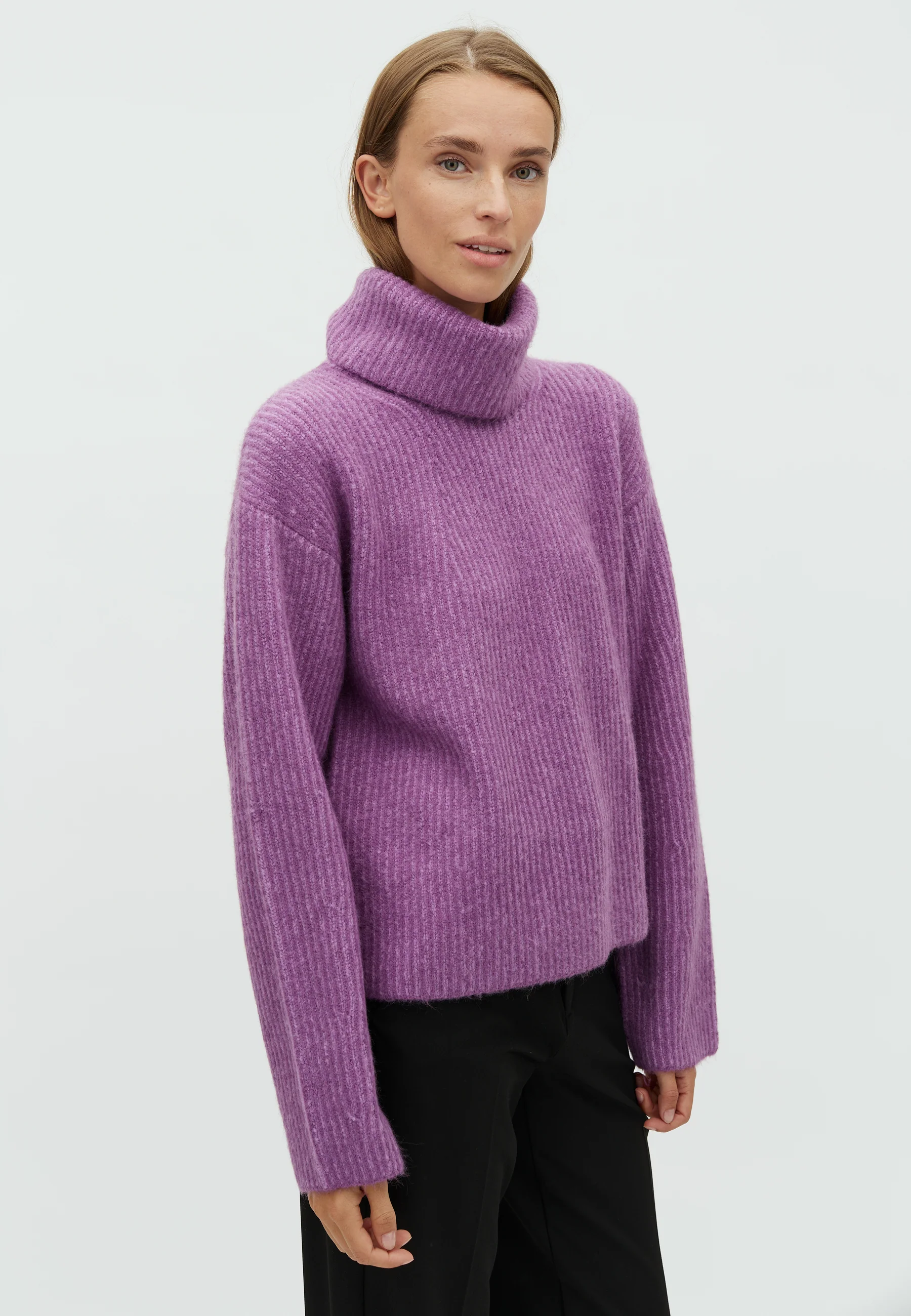 Kemina-M Turtleneck Sweater - Gentle Violet Stripe