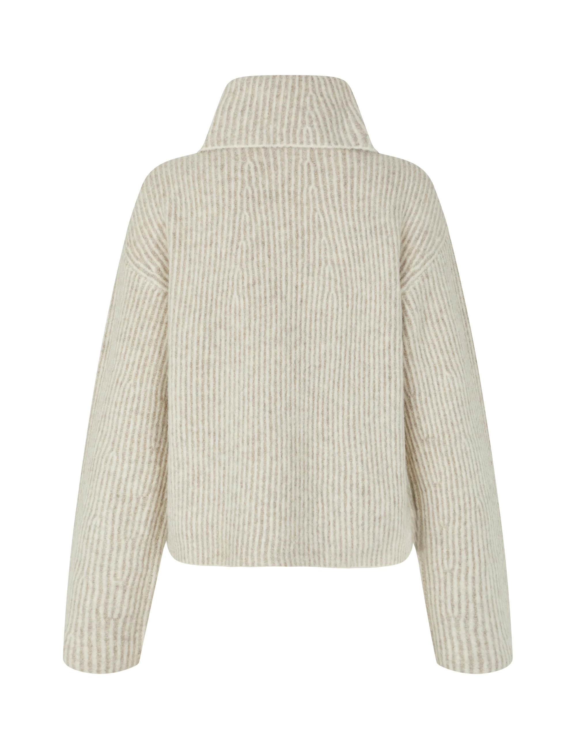 Kemina-M Turtleneck Sweater - Light Grey Stripe - Image 5