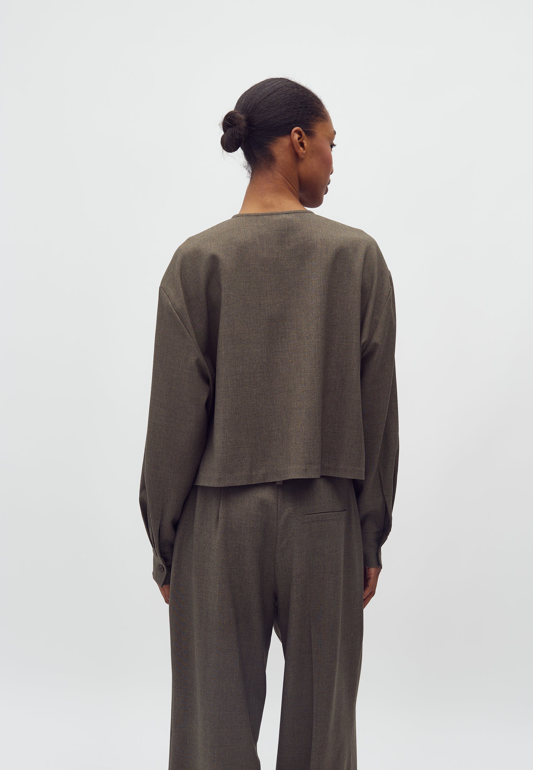 Lican-M Blouse - Deep Green Melange - Image 3