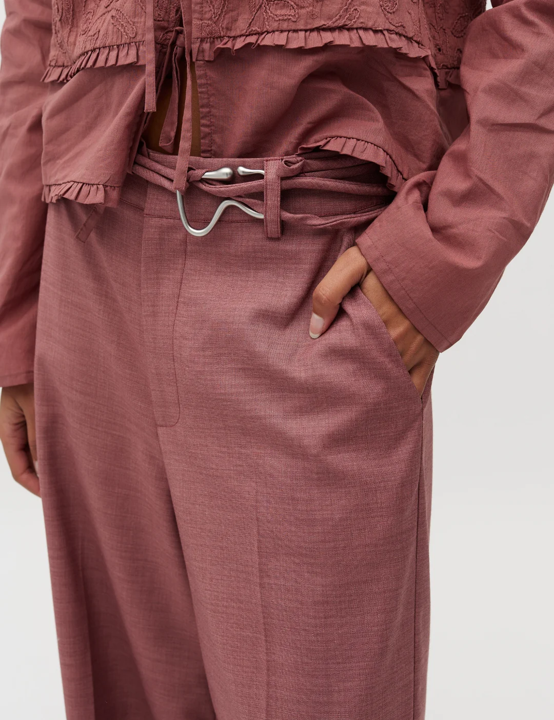 Lyrica-M Suit Trousers - Rose Brown Melange - Image 3