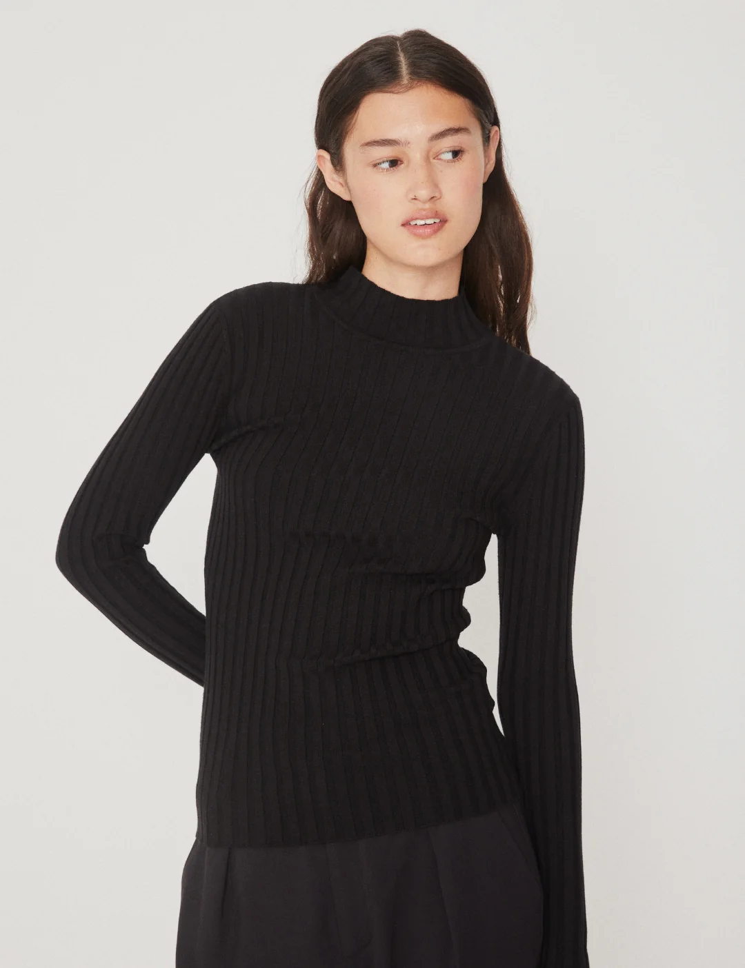 Magen Knit Blouse - Black