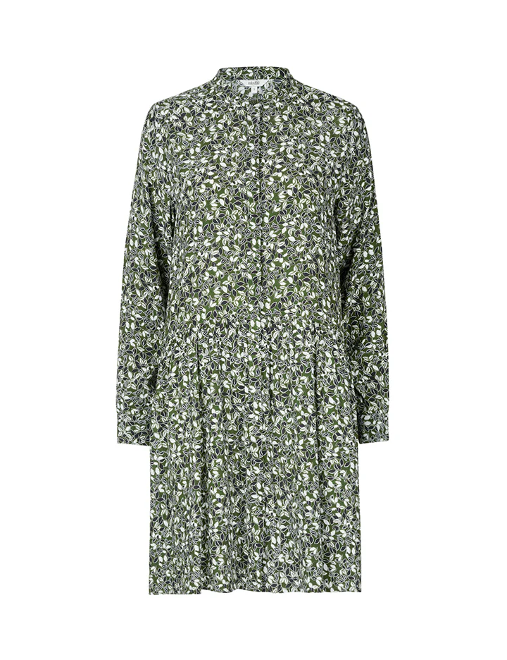 Meera-M Dress - Antares Print Bronze Green