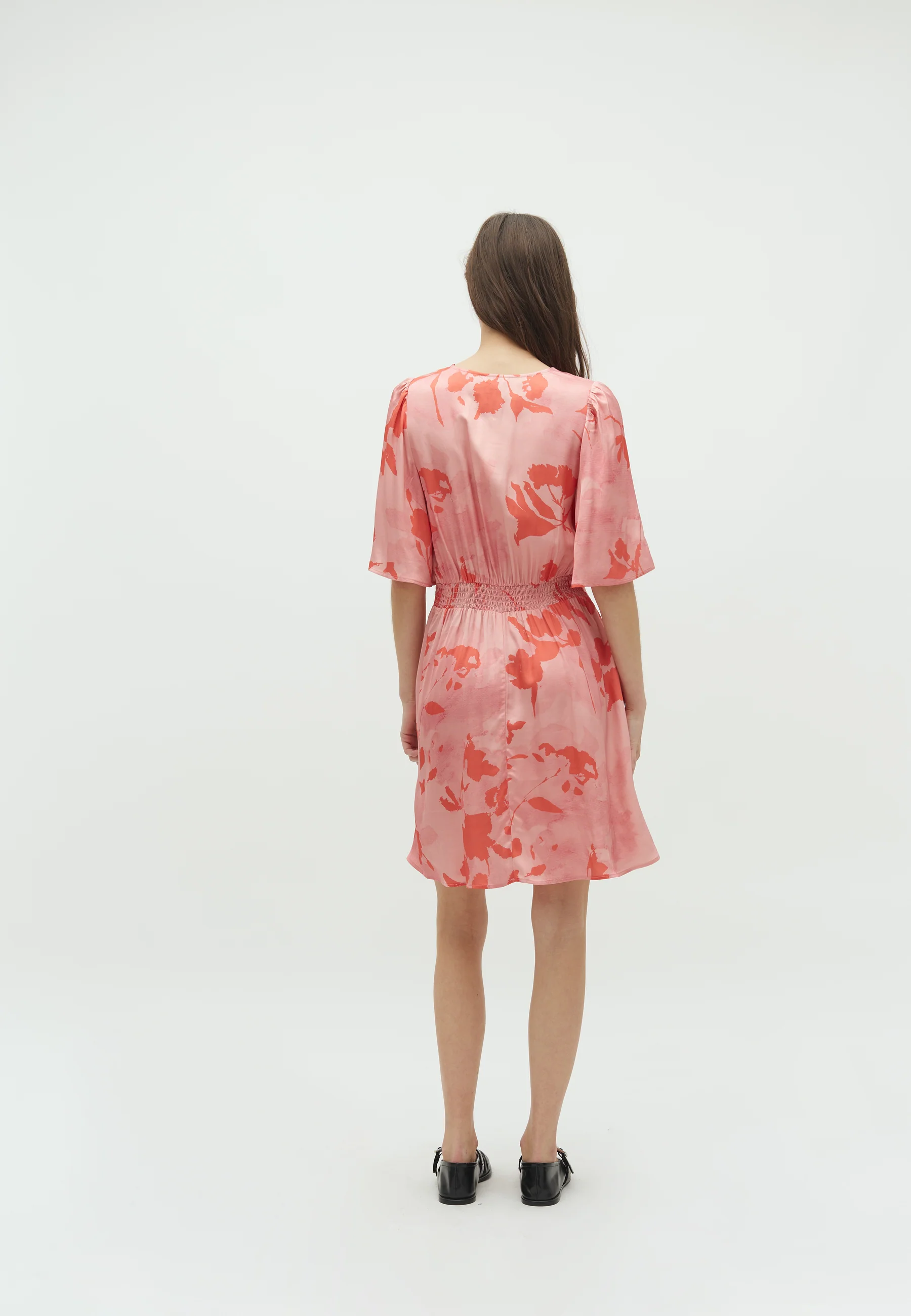 Melika V-M Dress - Coral Felissa Print - Image 3