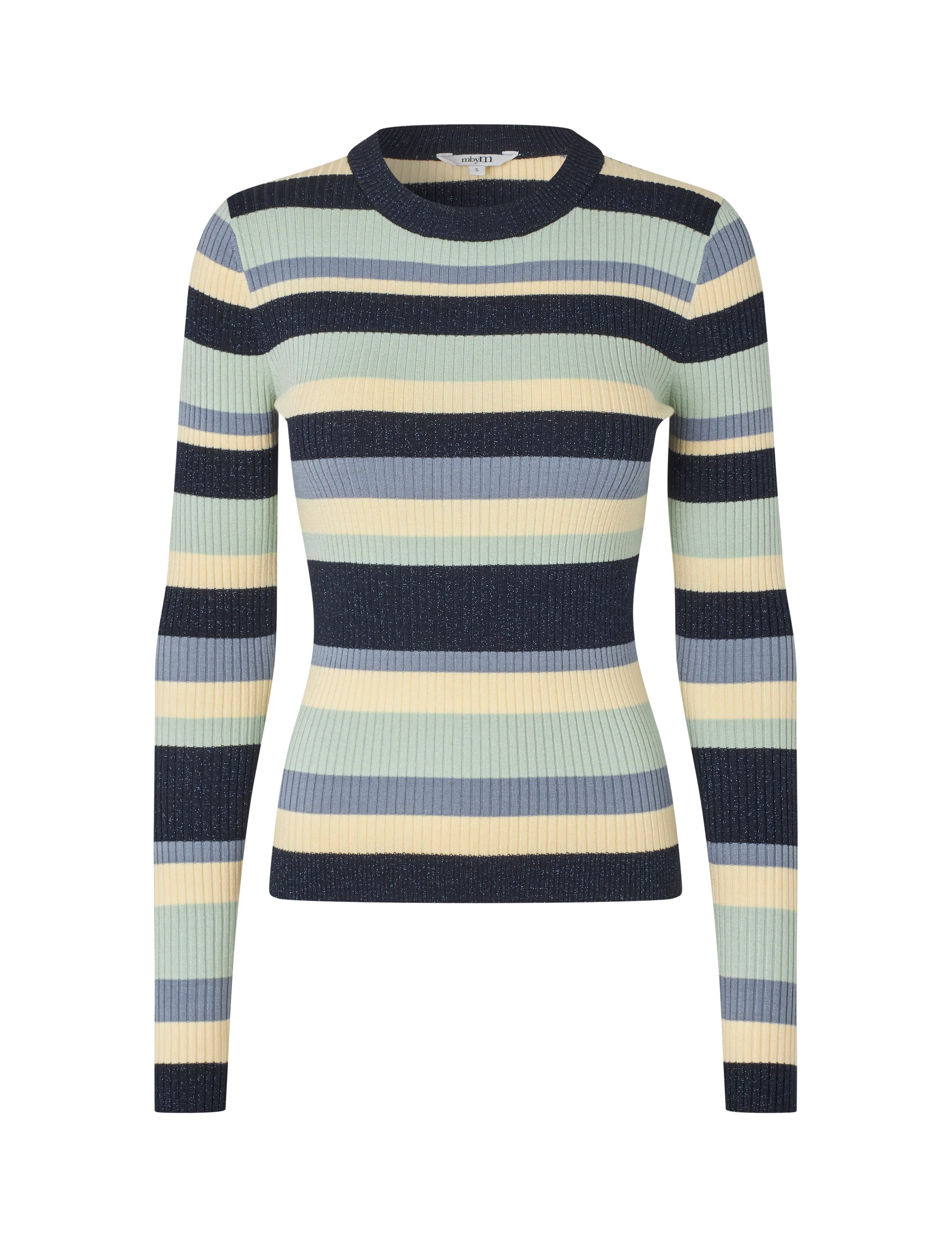 Minnie Rib-knit Blouse - Harbor Gray Stripe