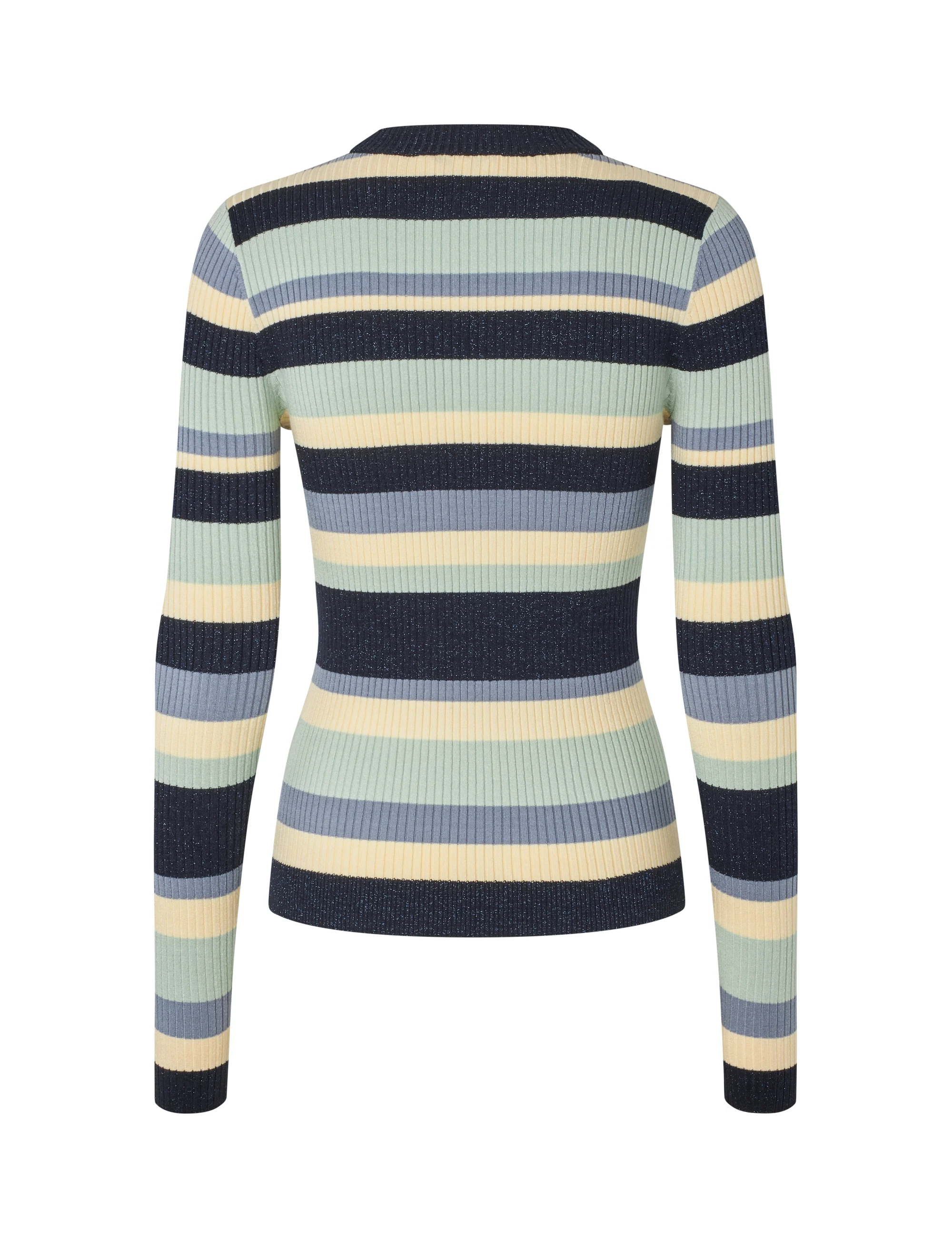 Minnie Rib-knit Blouse - Harbor Gray Stripe - Image 2