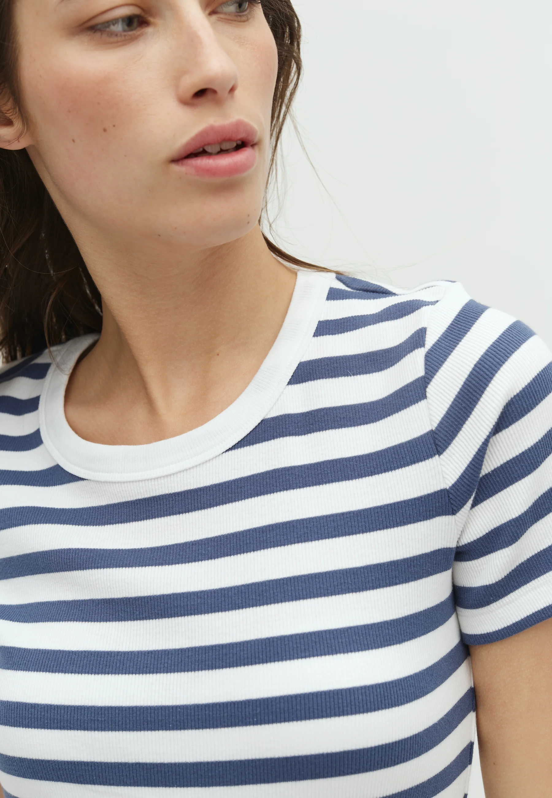 Otis-M T-shirt - White Indigo Stripe - Image 2
