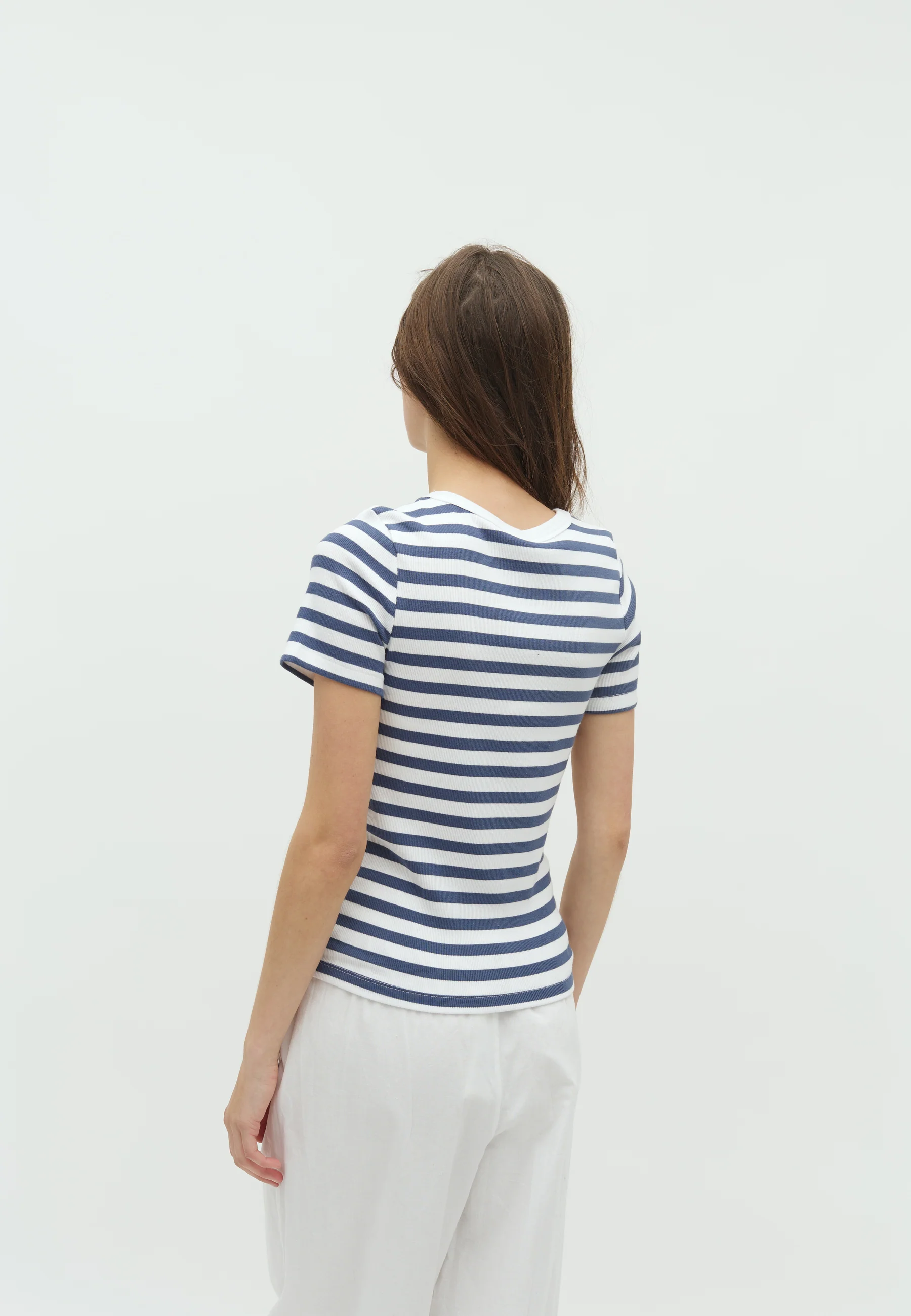 Otis-M T-shirt - White Indigo Stripe - Image 3