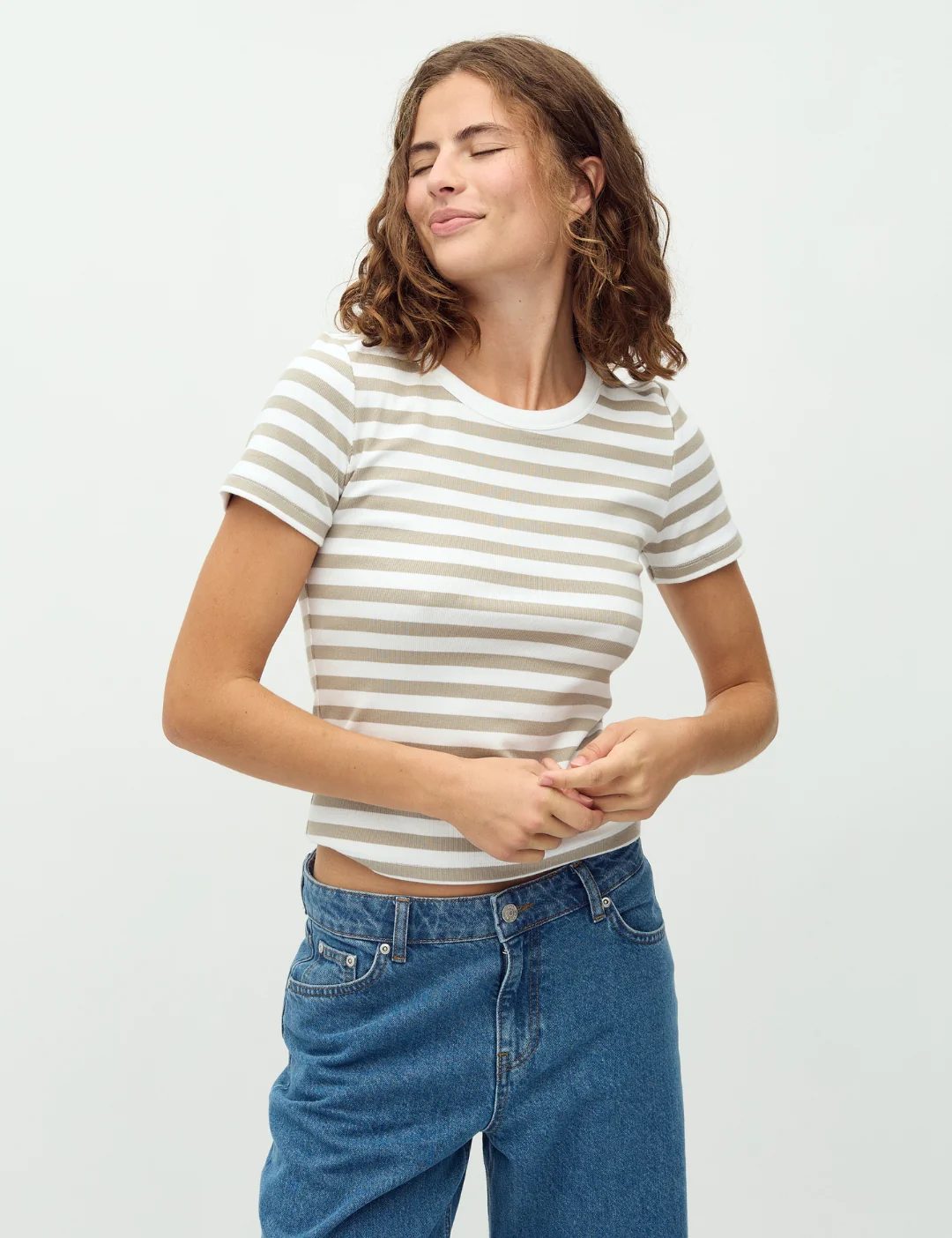 Otis-M T-shirt - White Twig Stripe