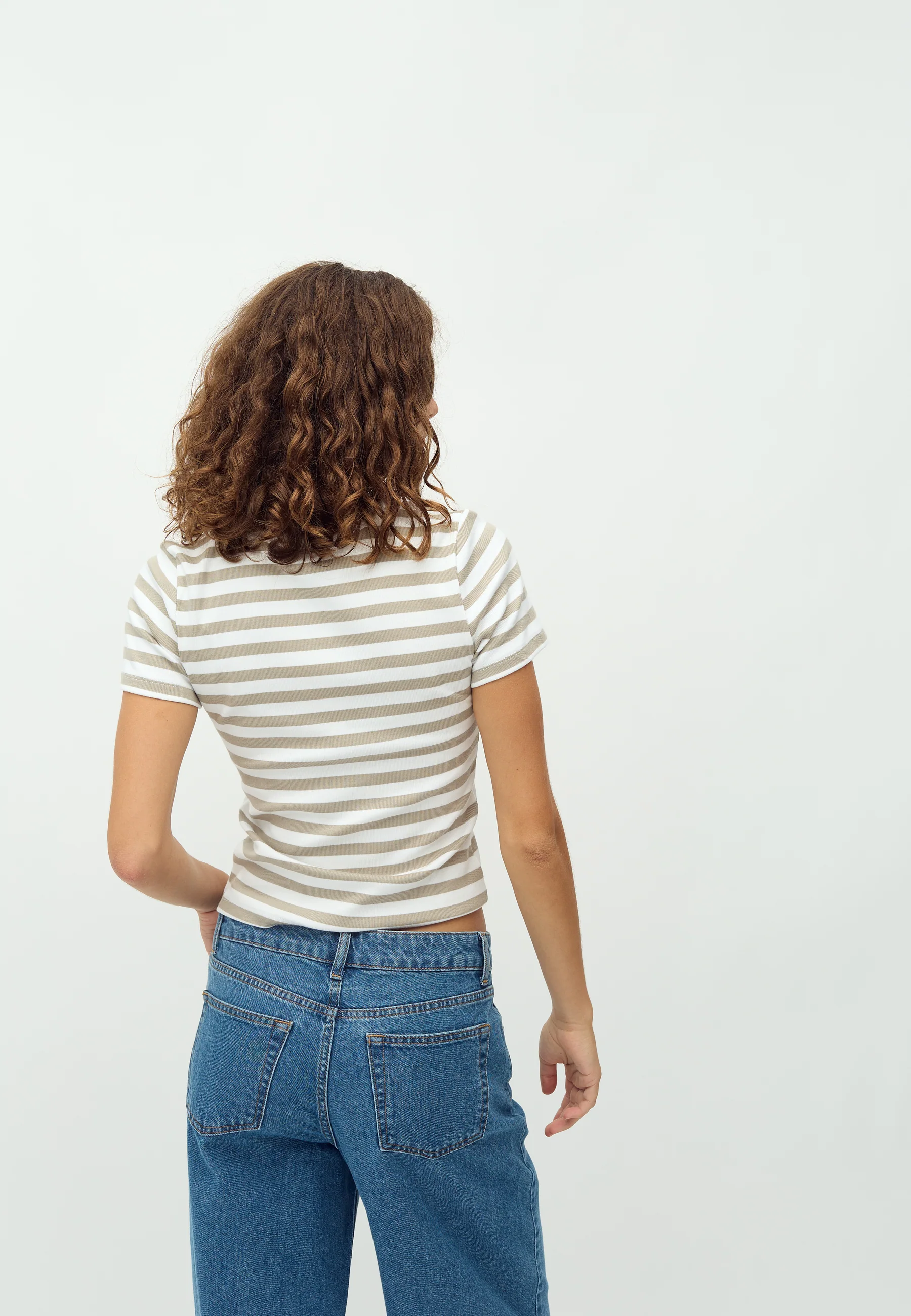 Otis-M T-shirt - White Twig Stripe - Image 2