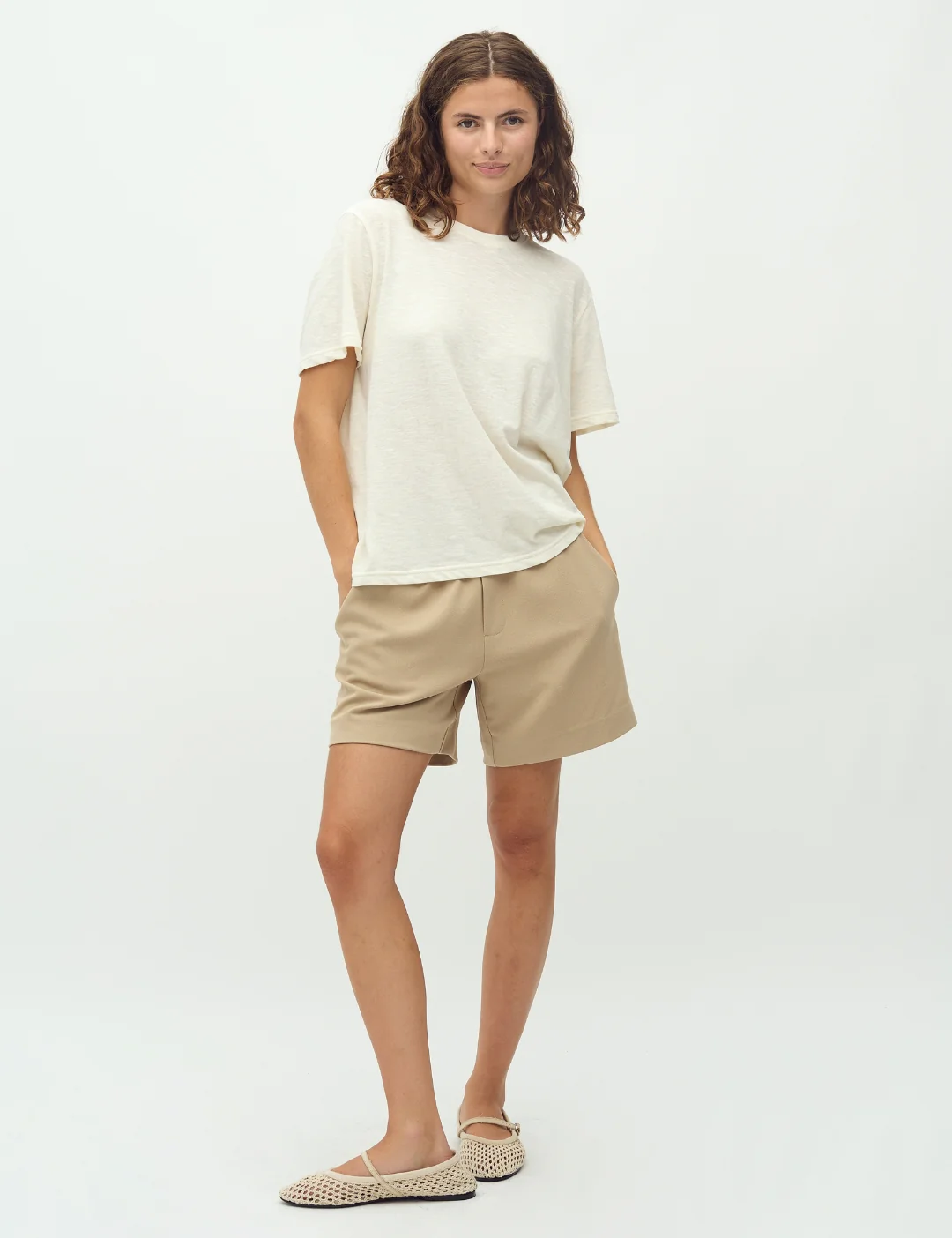 Phillipa Short-M Shorts - White Pepper