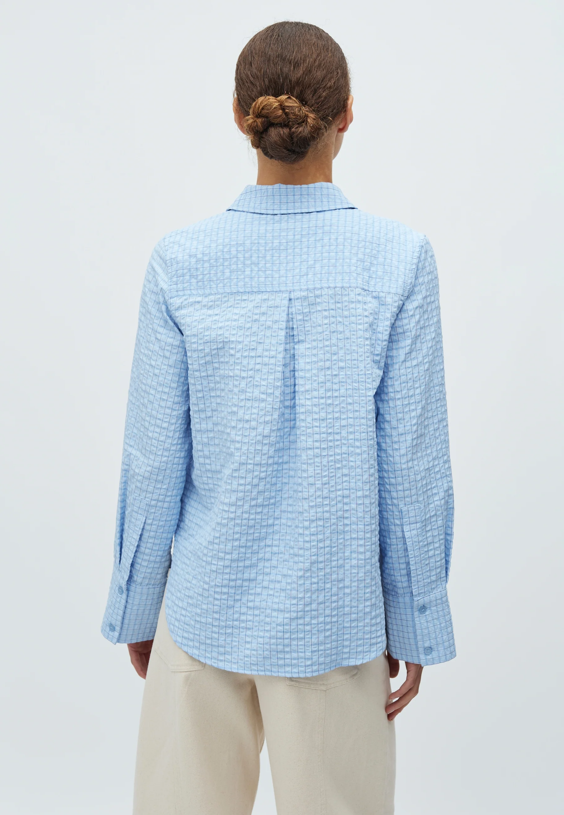 Phoebe-M Shirt - Light Blue Kiwa Check - Image 3