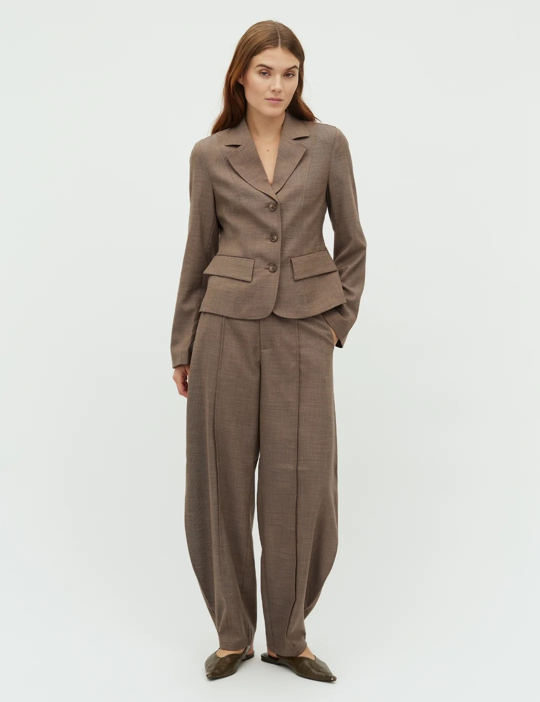 Pija-M Trousers - Chicory Coffee Melange - Image 2