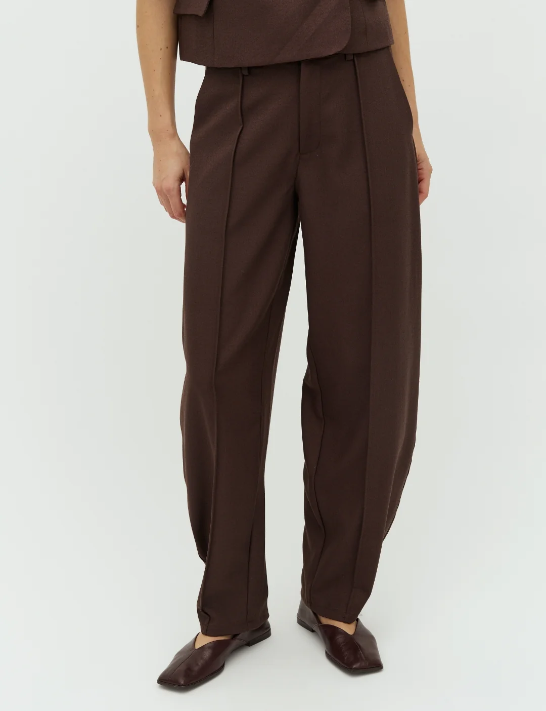 Pija-M Trousers - Chicory Coffee Melange - Image 3
