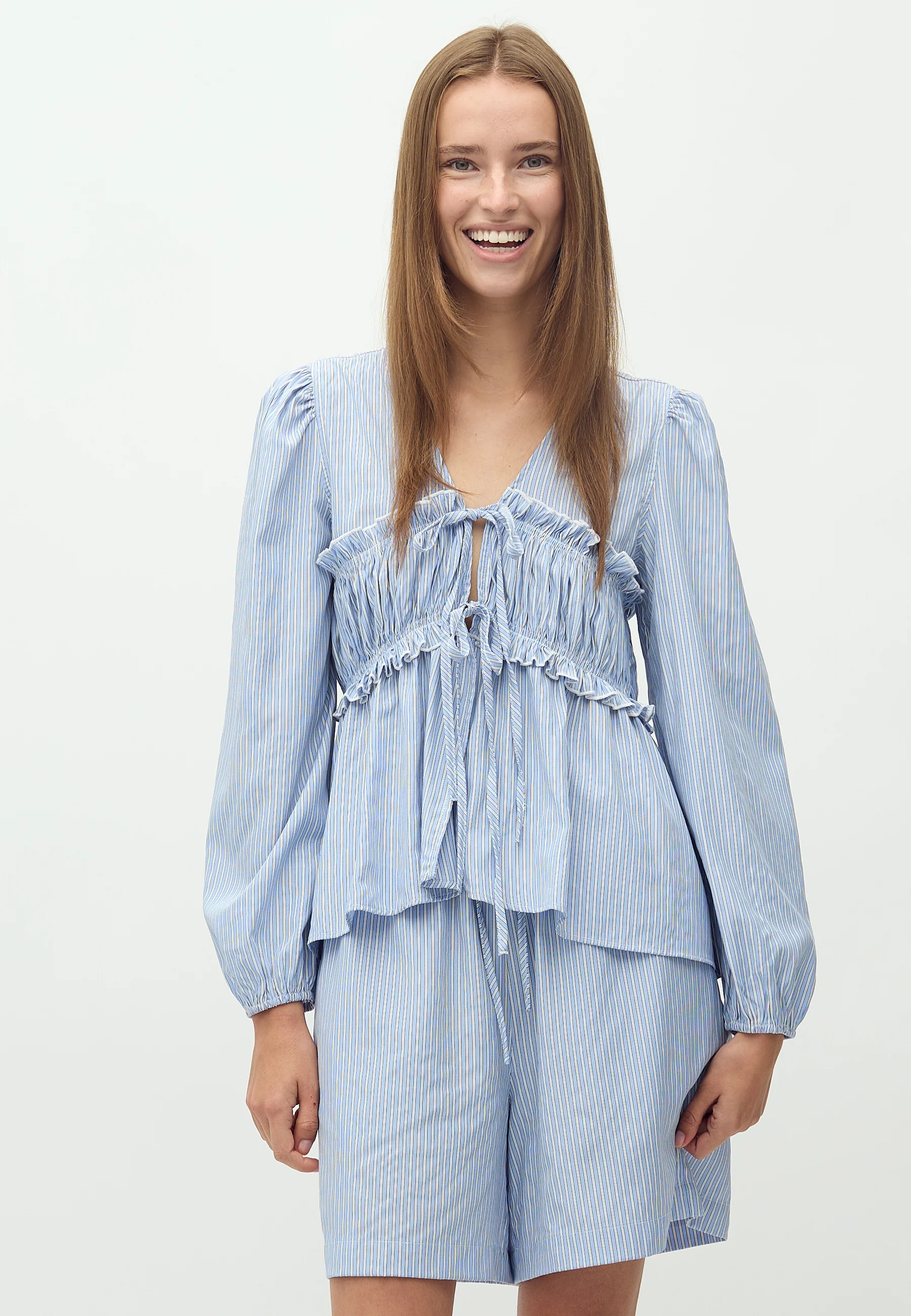 Pipa-M Blouse - Blue Zinnia Stripe
