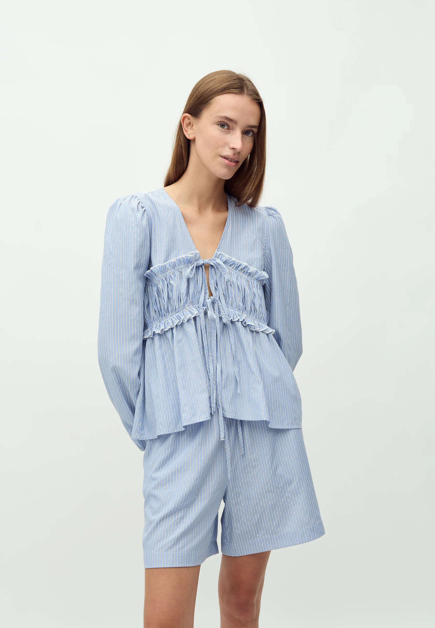 Pipa-M Blouse - Blue Zinnia Stripe - Image 3
