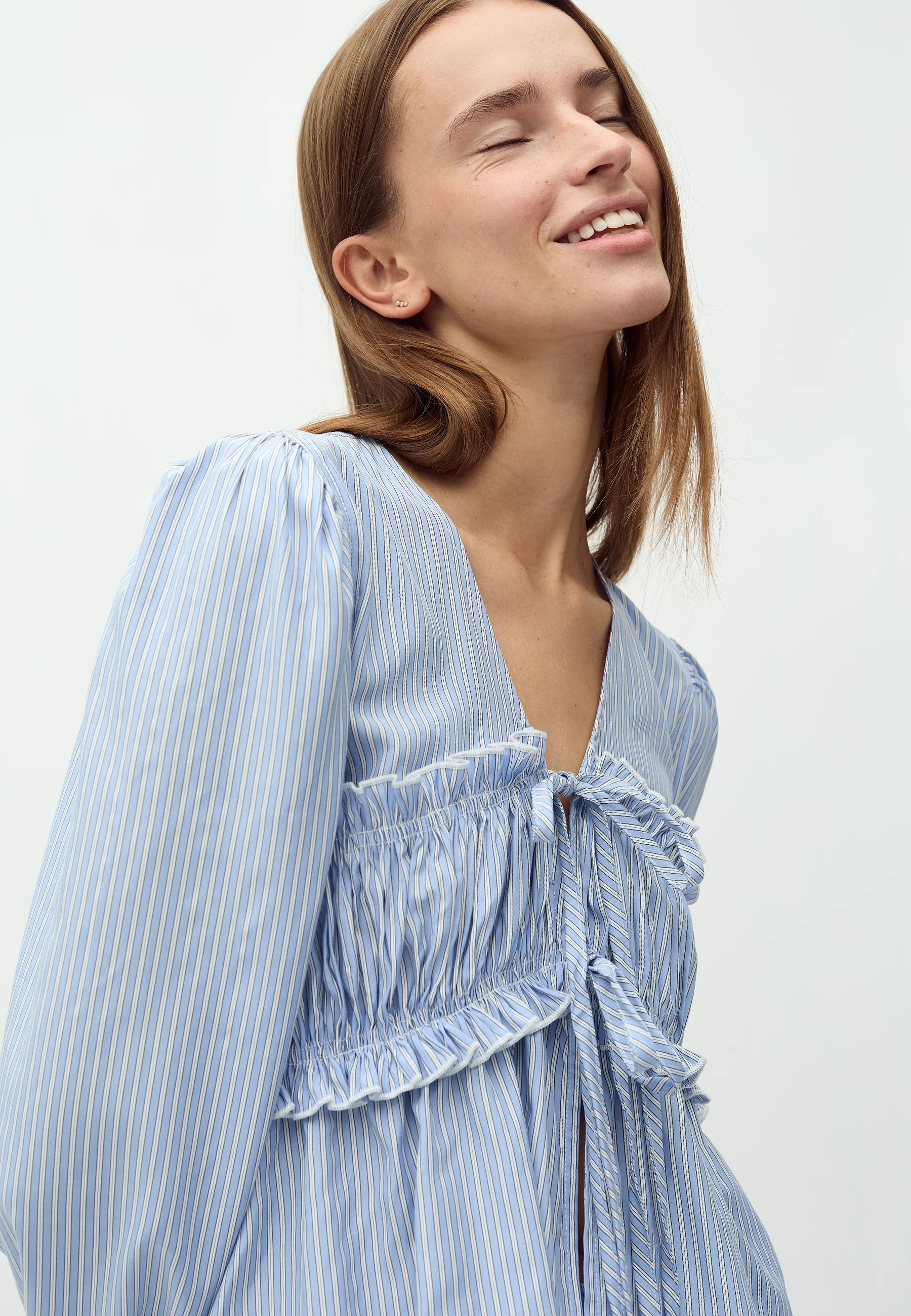 Pipa-M Blouse - Blue Zinnia Stripe - Image 4