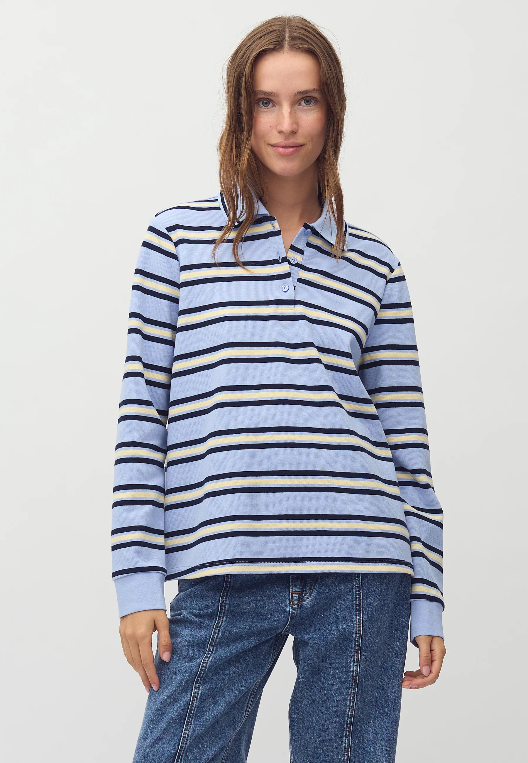 Polla-M Polo Shirt - Cool Blue Stripe