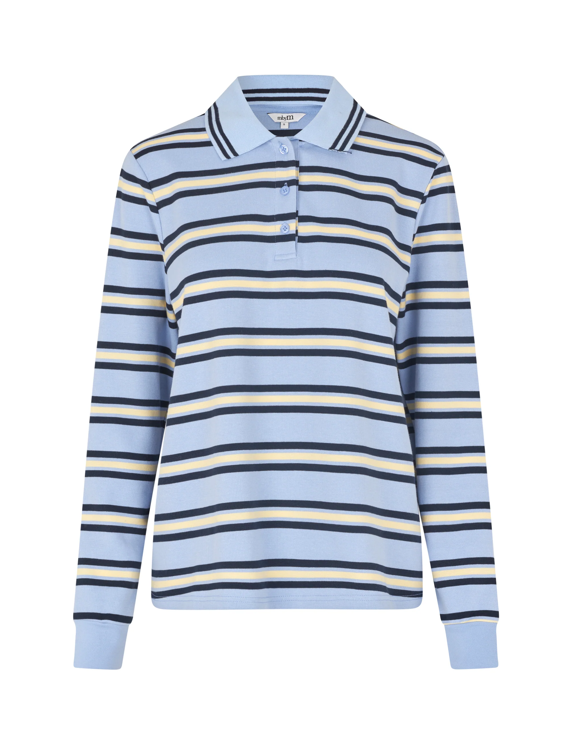 Polla-M Polo Shirt - Cool Blue Stripe - Image 5
