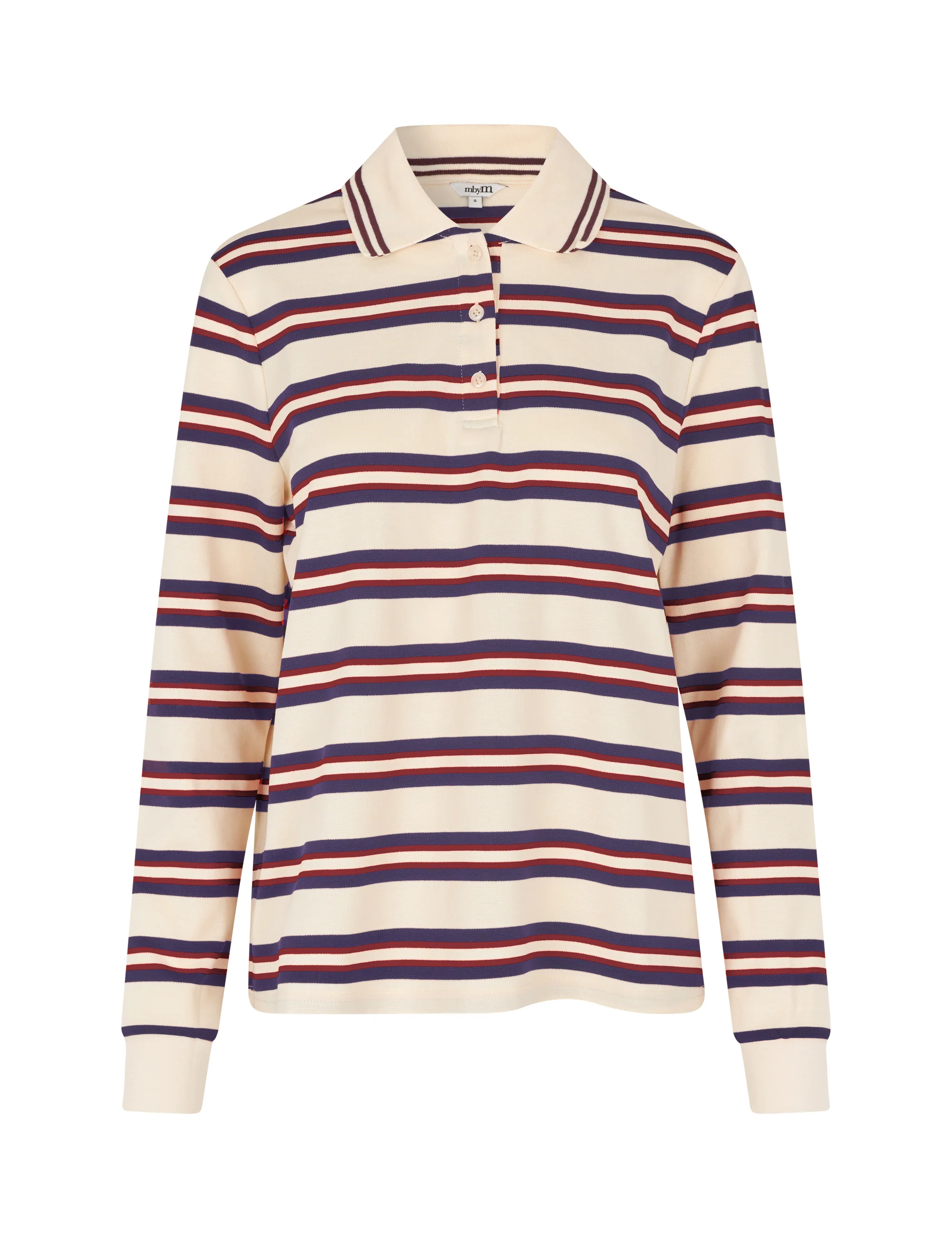 Polla-M Polo Shirt - Navy Bordeaux Stripe - Image 4