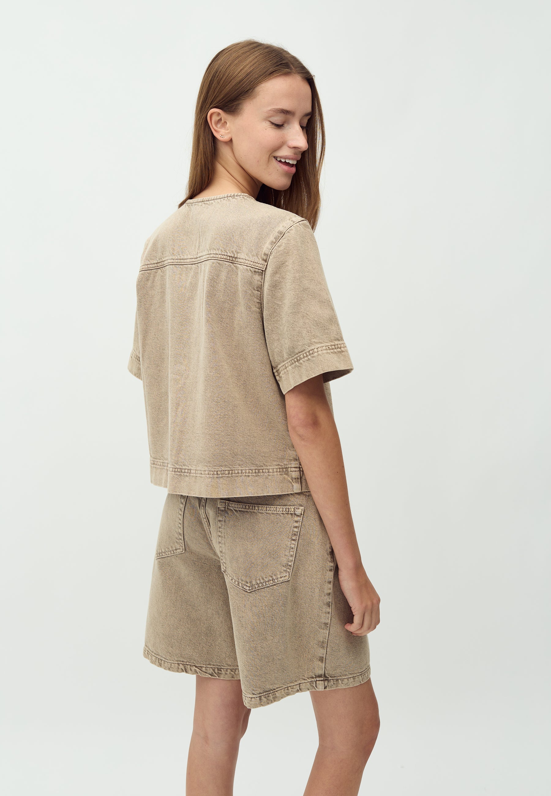 Reela-M Shirt - Beige Washed Denim - Image 3