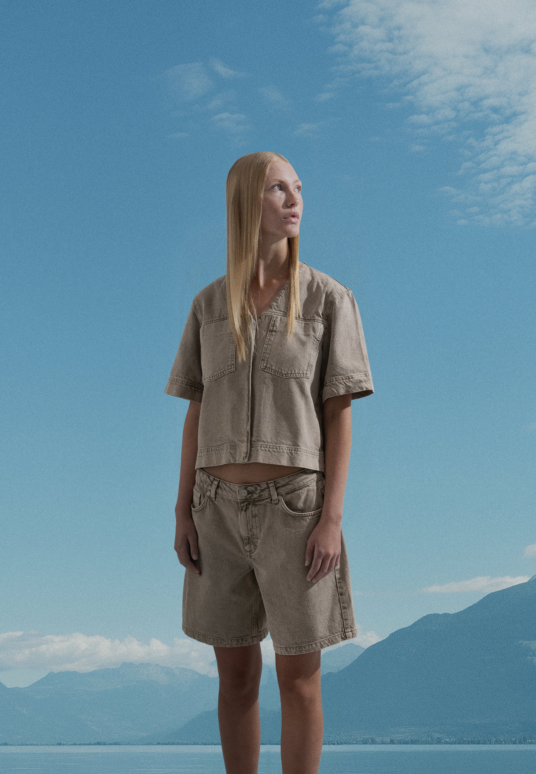 Reela-M Shirt - Beige Washed Denim - Image 7