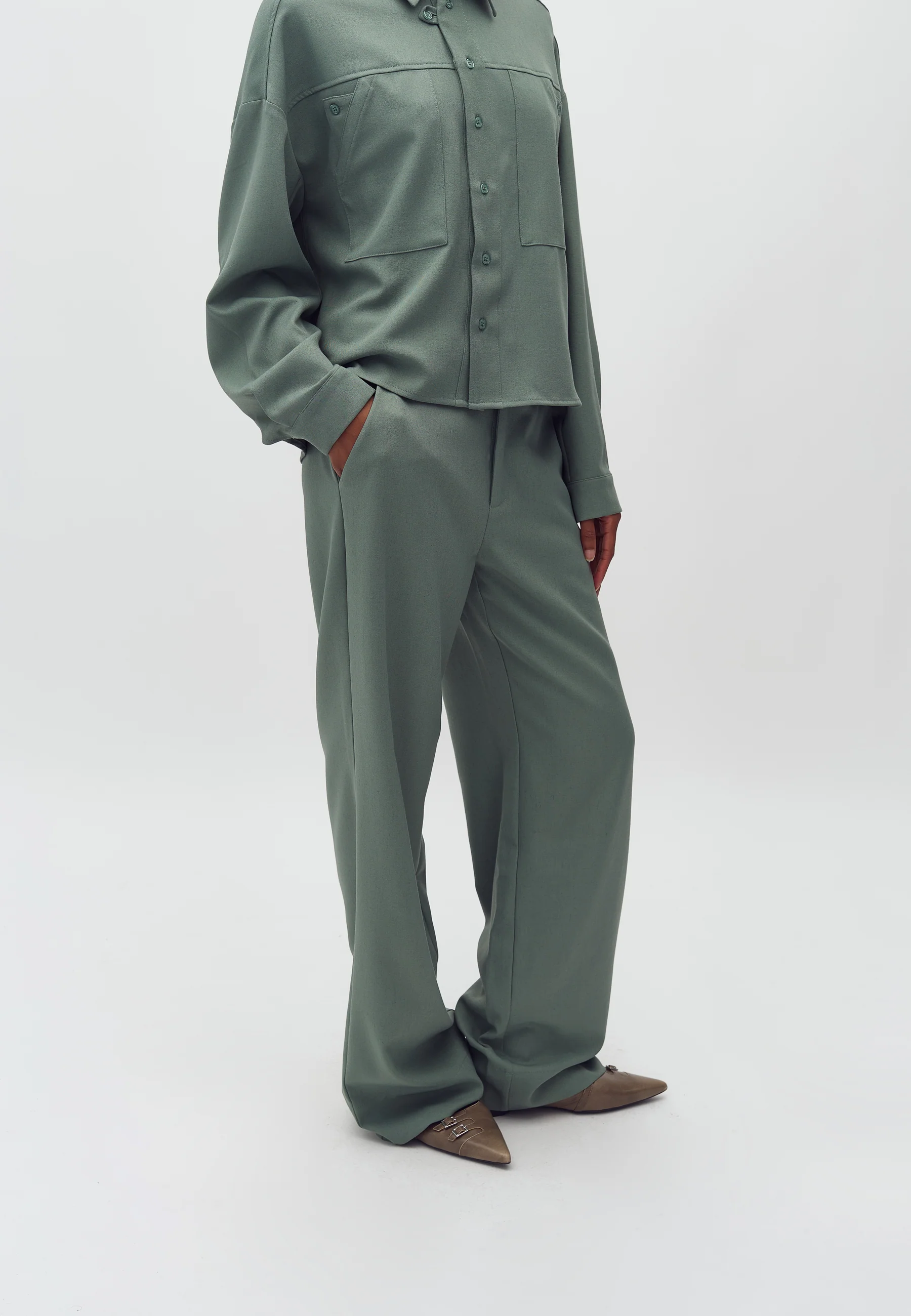 Rihnwen-M Trousers - Iceberg Green Melange
