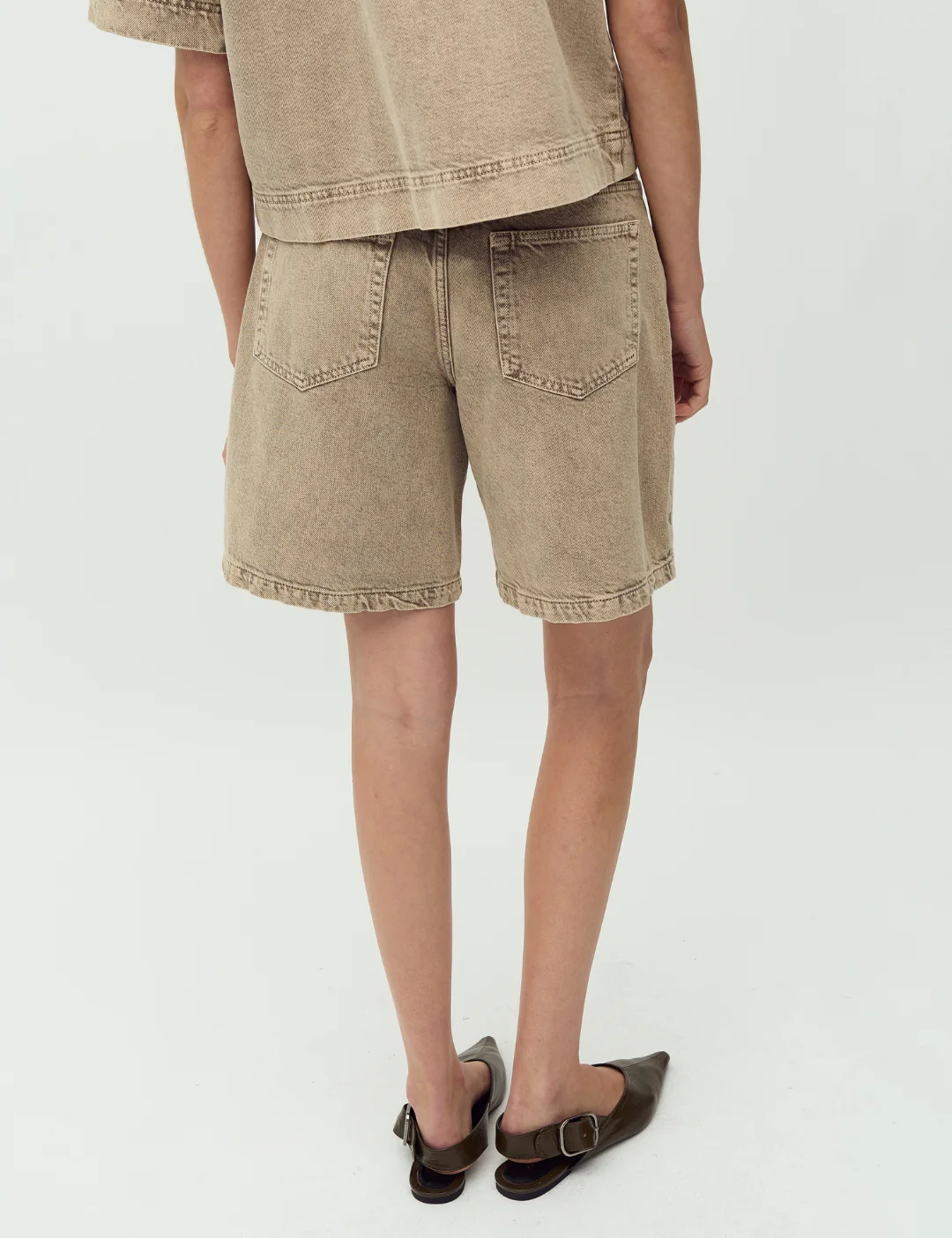 Sanira-M Shorts - Beige Washed Denim - Image 4