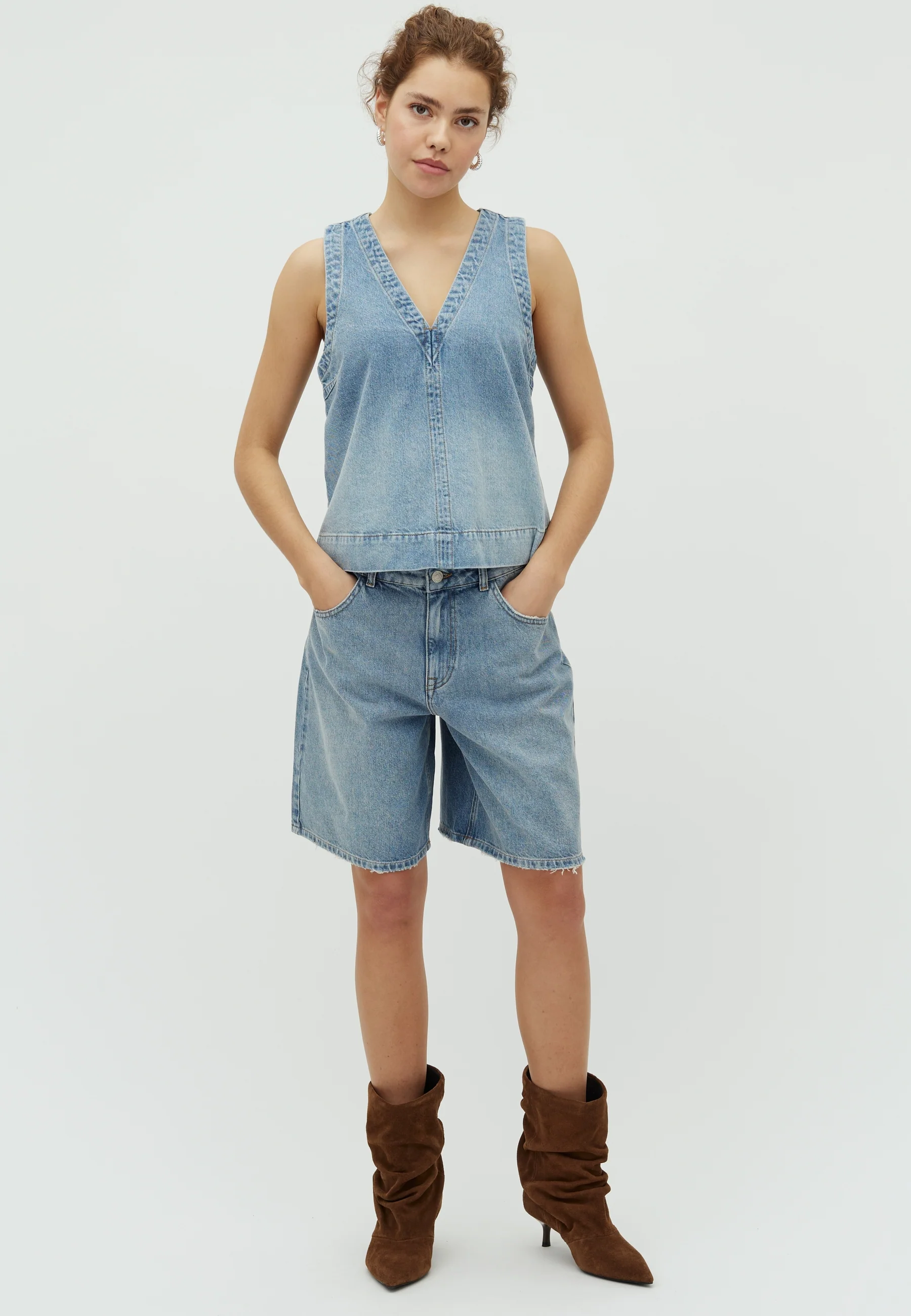 Talina-M Shorts - Light Blue Brushing