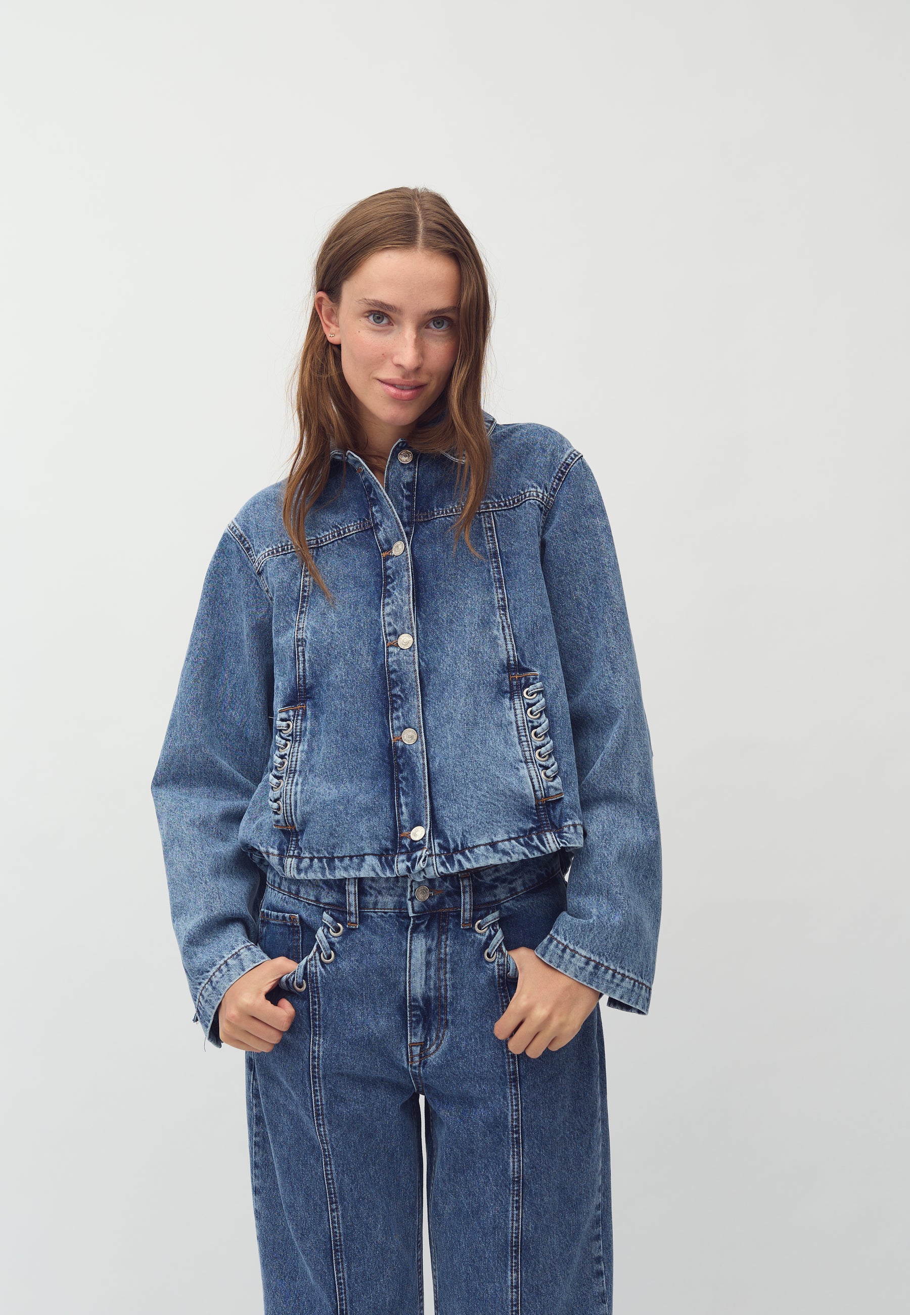 Zolan-M Denim Jacket - Mid Blue Vintage - Image 2